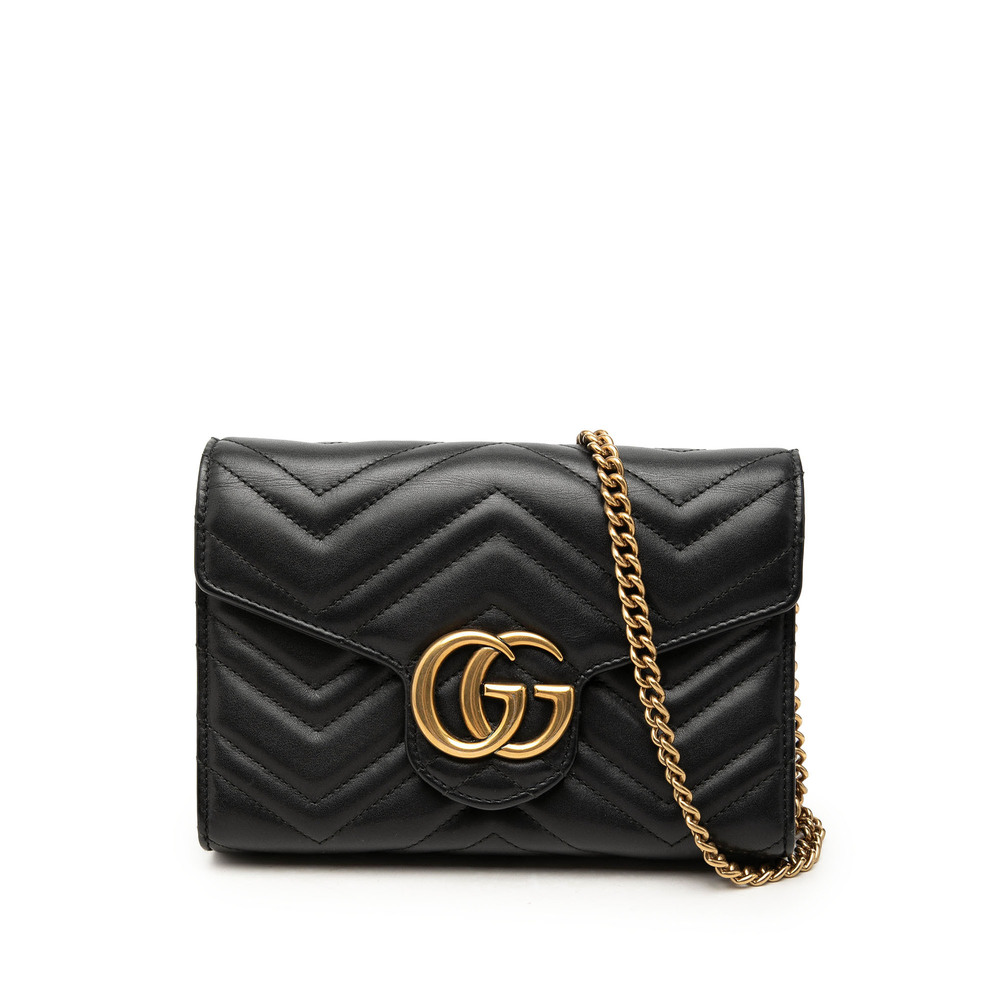 Pre-Loved Gucci GG Marmont Matelasse Calfskin Wallet On Chain